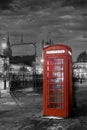 Red telephone booth in Westminster, London Royalty Free Stock Photo