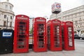 Red Telephone Booths in London England Royalty Free Stock Photo