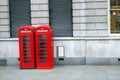 Red Telephone Booths on streets of London Royalty Free Stock Photo