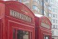 Red telephone box and Big Ben, London. Closeup Royalty Free Stock Photo