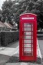 Red Telephone Box with Blue Sky Royalty Free Stock Photo