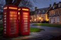Red Telephone box in broadway, cotswolds, gloucestershire