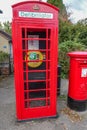 Red telephone box converted to hold a defibrillator