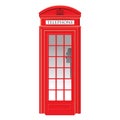 Red telephone box - London - very detailed Royalty Free Stock Photo