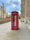 Red telephone box on Parliament Street, London Royalty Free Stock Photo