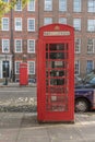 Iconic British Red Telephone Box and taxi, London
