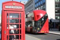 A red telephone box on Waterloo Place, central London Royalty Free Stock Photo