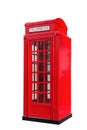 red telephone box on white Royalty Free Stock Photo