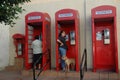 Red Telephone Boxes on the Rock of Gibraltar