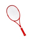 Red tennis racket isolated white Royalty Free Stock Photo