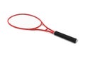 Red tennis racket isolated on white Royalty Free Stock Photo