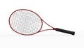 Red tennis racket isolated on white Royalty Free Stock Photo