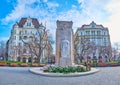 Red Terror Victims monument on Vertanuk Square, on Feb 27 in Budapest, Hungary