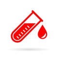 Red test glass vector icon Royalty Free Stock Photo