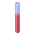 Red test tube icon, isometric style Royalty Free Stock Photo