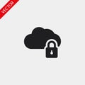 Cloud lock vector icon , lorem ipsum Flat design Royalty Free Stock Photo