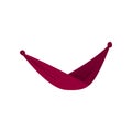 Red textile fabric hammock for holiday beach relax