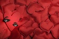 Red textile heart dark background