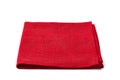 Red textile napkin on white Royalty Free Stock Photo