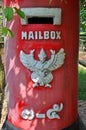 Red Thailand post mail box Royalty Free Stock Photo