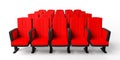 Cinema chairs isolated on white background, view from above. 3d illustration Royalty Free Stock Photo