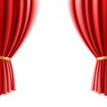 Red Theater Curtain On White Background