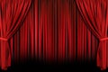Red Theater Drapes With Dramatic Light and Shadows Royalty Free Stock Photo