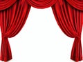 Red Theatre Curtain Displayed Isolated on White Background. Generative ai Royalty Free Stock Photo