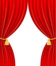 Red theatrical curtain vector illustration Royalty Free Stock Photo