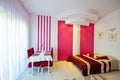 Red theme bedroom Royalty Free Stock Photo