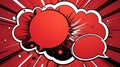 red theme exploding pop speech bubble back ai generated