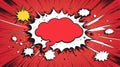 red theme exploding pop speech bubble back ai generated