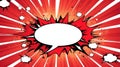 red theme exploding pop speech bubble back ai generated