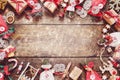 Red themed vintage rustic Christmas frame