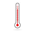 Red thermometer icon isolated on white background, medical logo Royalty Free Stock Photo