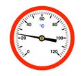 Red Thermometer, ( illustration ). Royalty Free Stock Photo