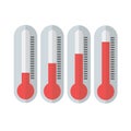 Red thermometers with different levels by illustration 01 Royalty Free Stock Photo