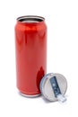 Red thermos bottle opened cap or Stainless steel thermos travel tumbler Royalty Free Stock Photo