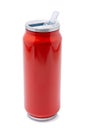 Red thermos bottle or Stainless steel thermos travel tumbler Royalty Free Stock Photo