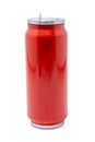 Red thermos bottle or Stainless steel thermos travel tumbler Royalty Free Stock Photo