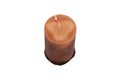 Red thick candle isolated on white background Royalty Free Stock Photo