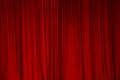 Red thick fabric curtain background