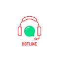 Red thin line hotline icon Royalty Free Stock Photo