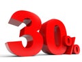Red thirty percent off. Discount 30%.