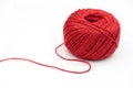 Red thread clew isolated on white Royalty Free Stock Photo