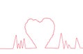 Red thread in heart sign shape Royalty Free Stock Photo