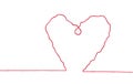 Red thread in heart sign shape Royalty Free Stock Photo