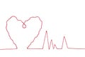 Red thread in heart sign shape Royalty Free Stock Photo