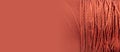 Red thread, texture, macro, close-up, copy space. A bright banner with a silk thread pattern. Sewing minimalistic Royalty Free Stock Photo