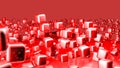 Red three-dimensional cubes. background. 3D rendering Royalty Free Stock Photo